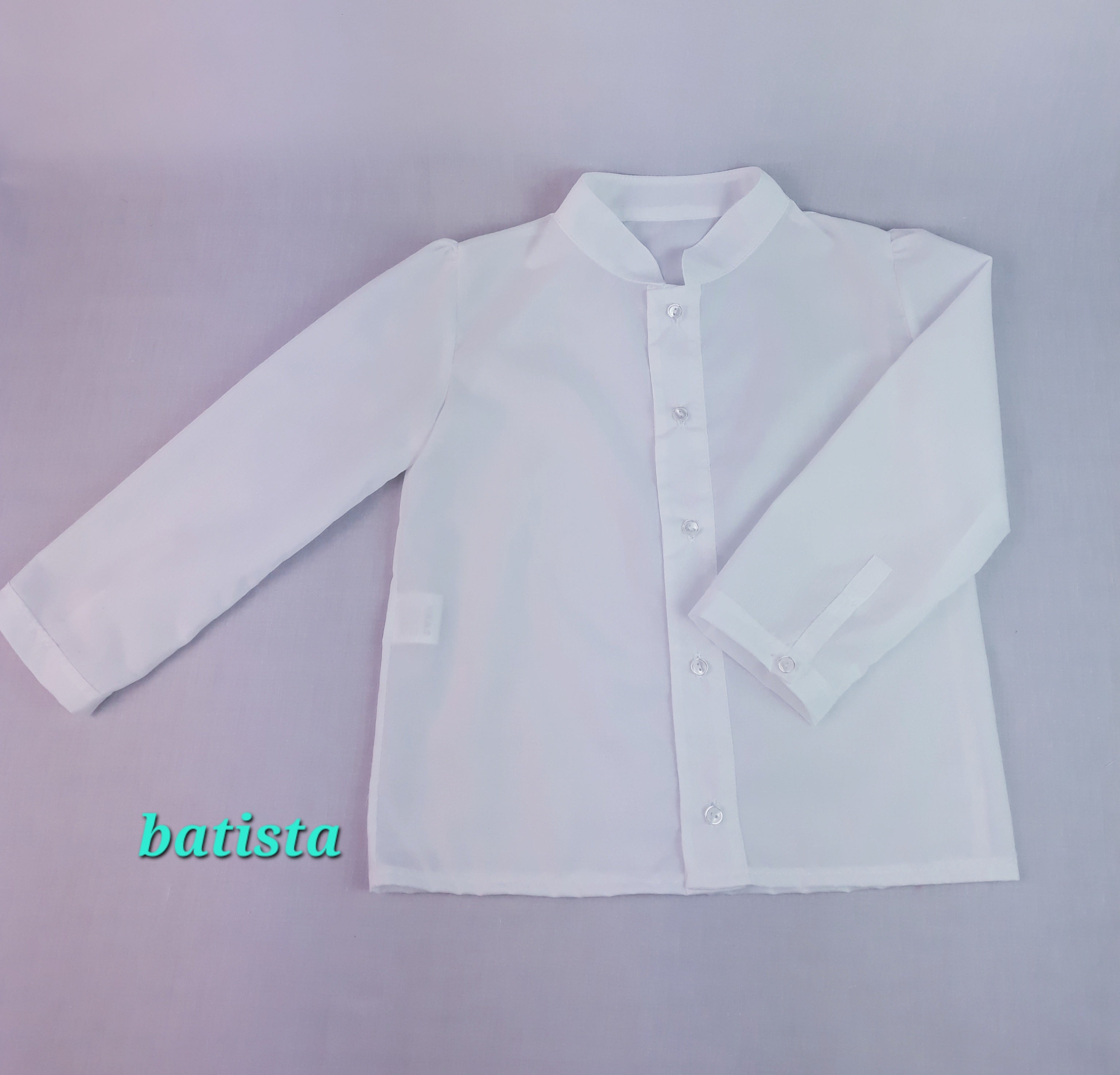 CAMISA CUELLO MAHO NIÑO BATISTA MANGAS LARGAS CEREMONIA
