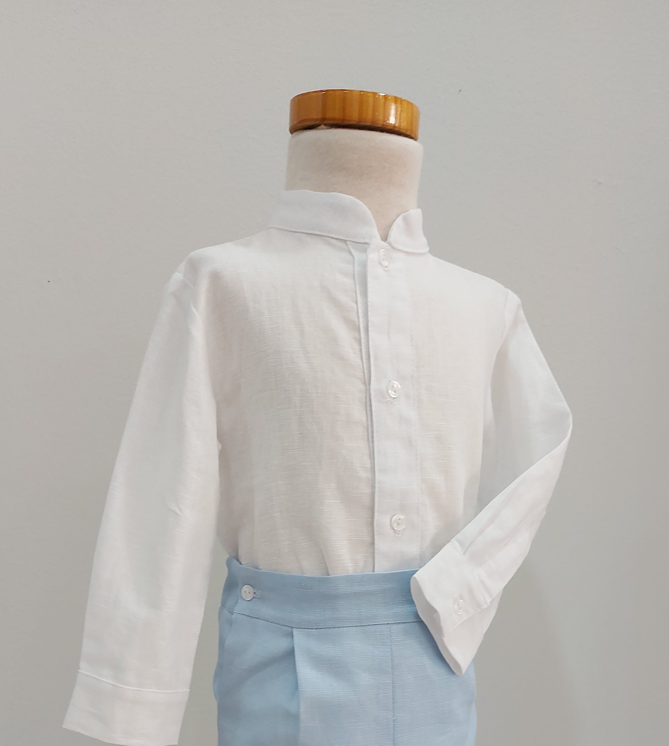 CAMISA CUELLO MAHO NIÑO LINO MANGAS LARGAS CEREMONIA