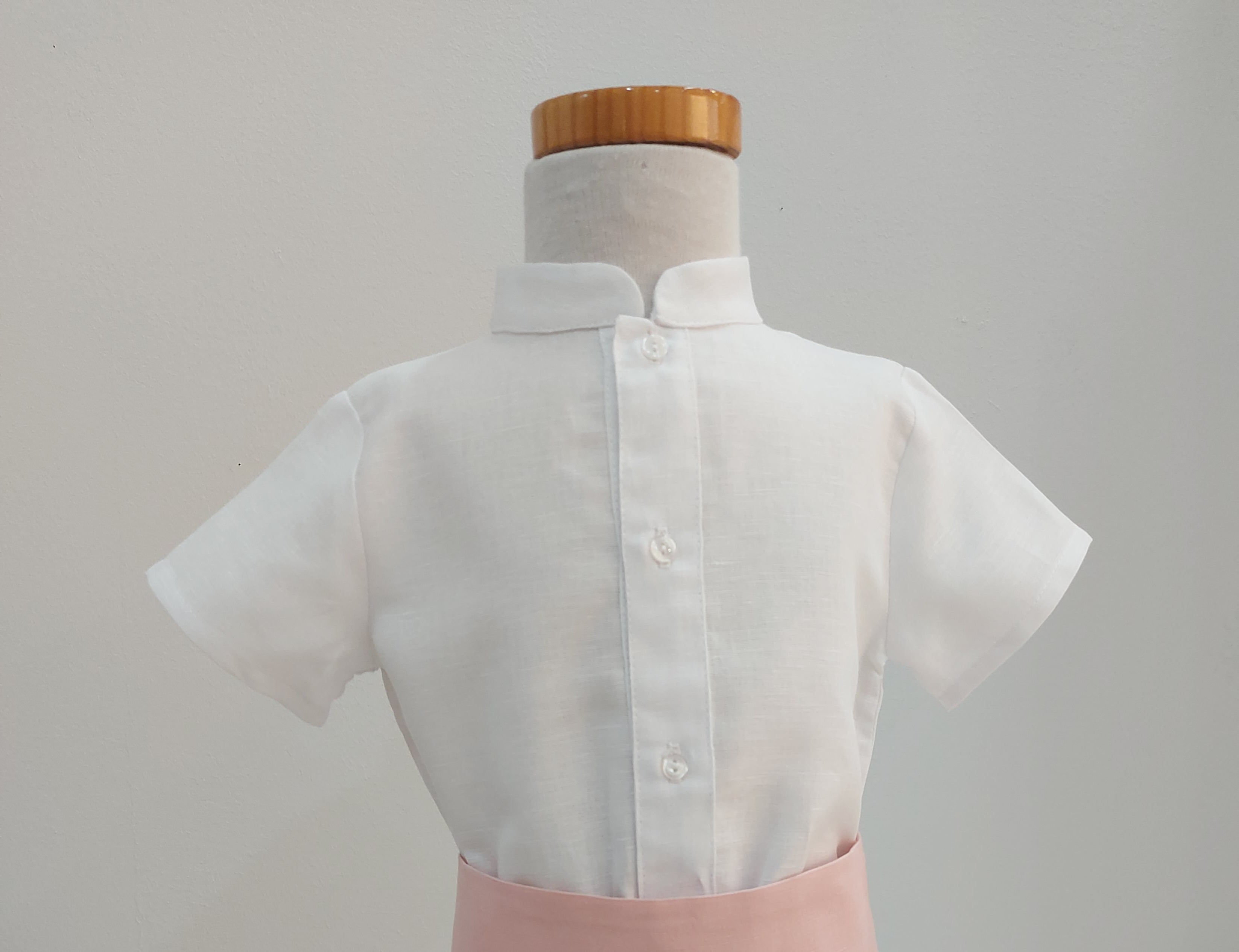 CAMISA CUELLO MAHO NIÑO LINO MANGAS CORTAS CEREMONIA