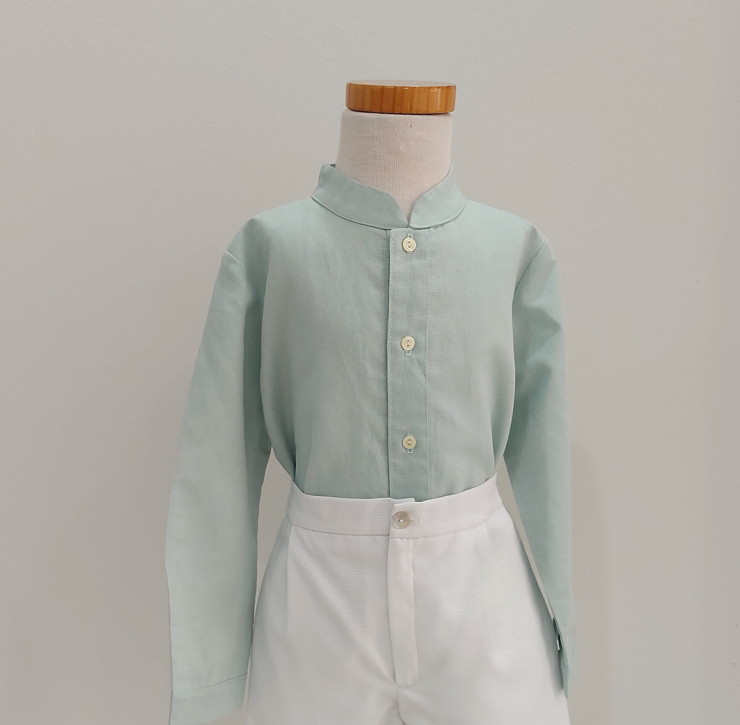 CAMISA CUELLO MAHO NIÑO LINO MANGAS LARGAS CEREMONIA