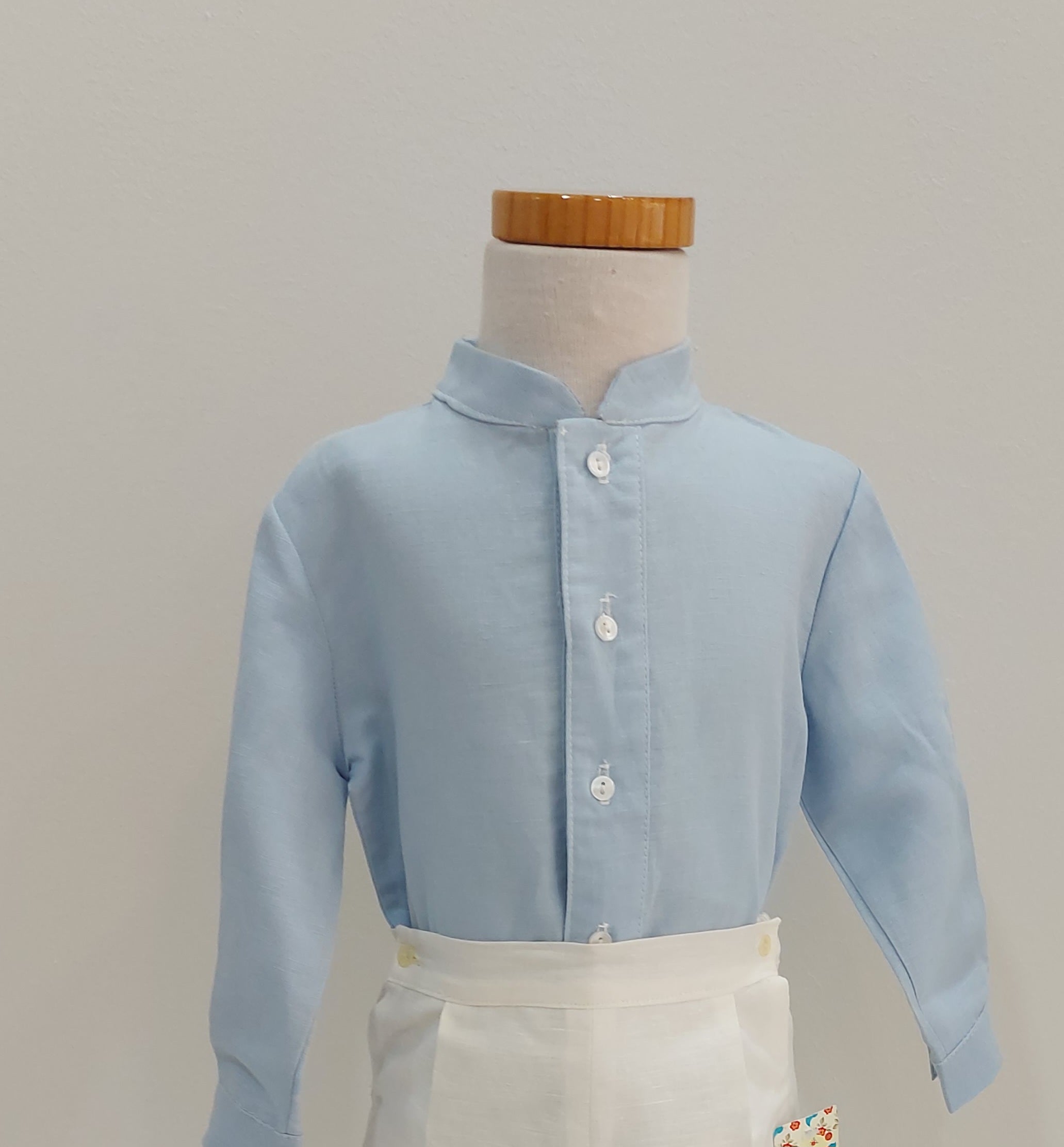 CAMISA CUELLO MAHO NIÑO LINO MANGAS LARGAS CEREMONIA