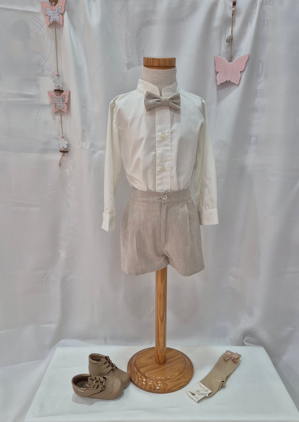 CAMISA LINO M-LARGA BEIG MAS PANTALÓN CREMALLERA LINO