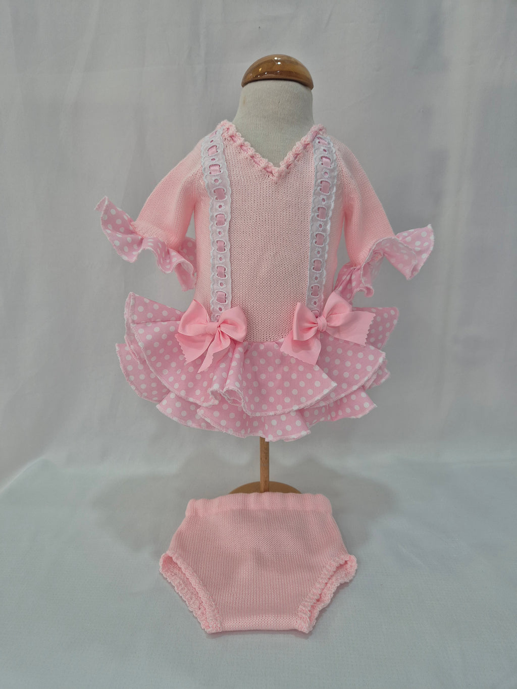 VESTIDO MAS BRAGUITA FLAMENCA HILO MEDIA MANGA