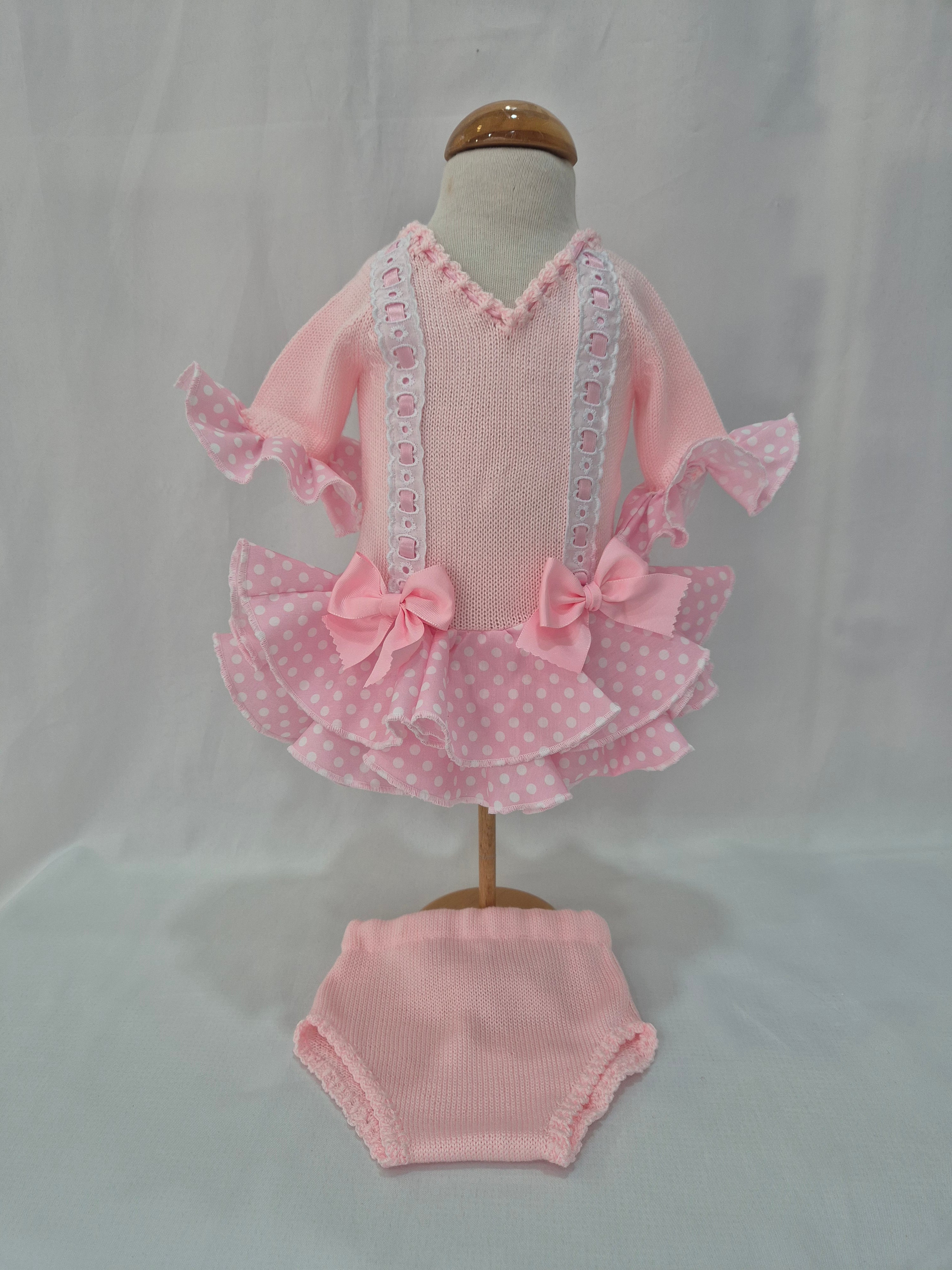 VESTIDO MAS BRAGUITA FLAMENCA HILO MEDIA MANGA