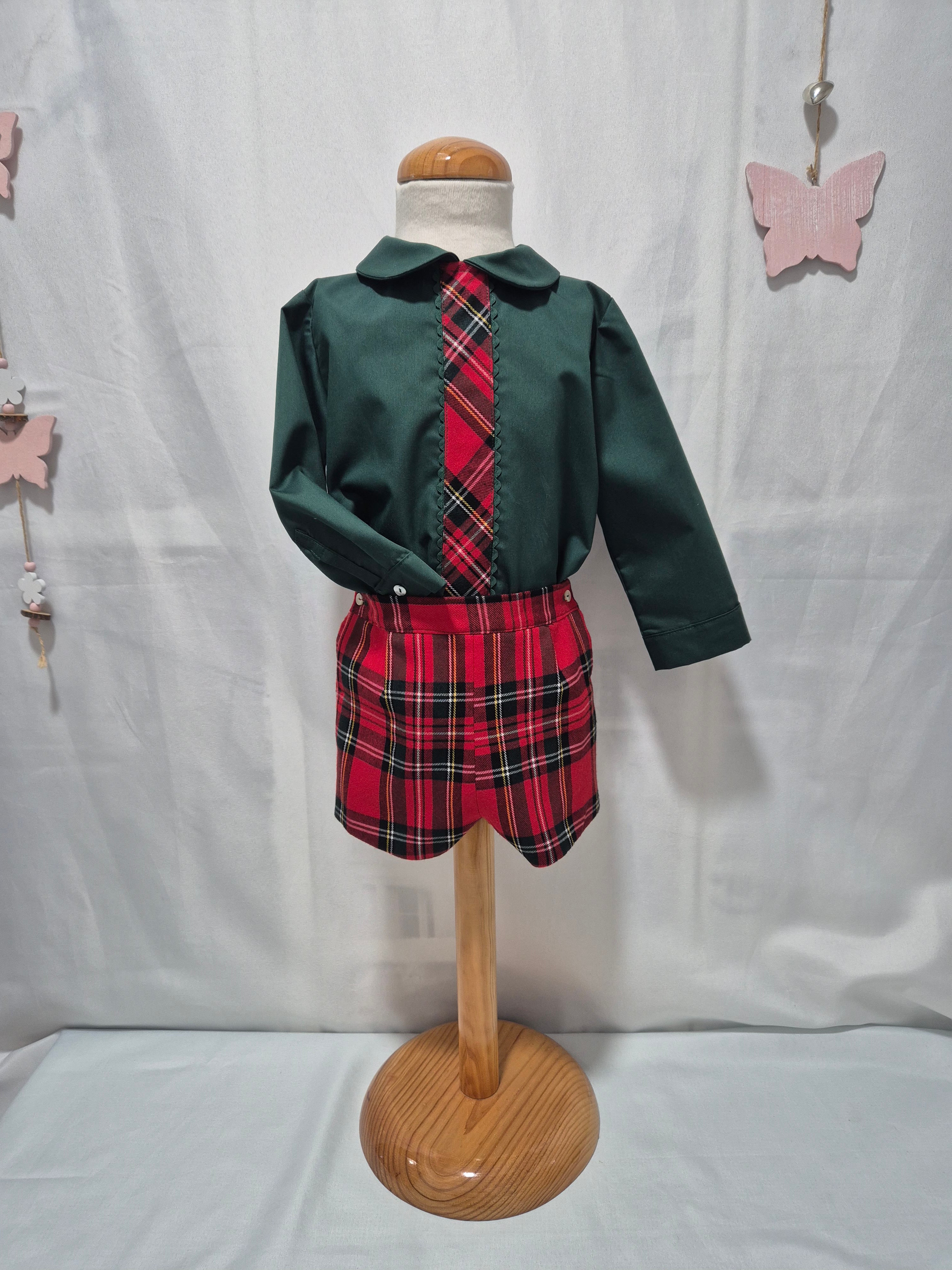Conjunto escoses niño navidad