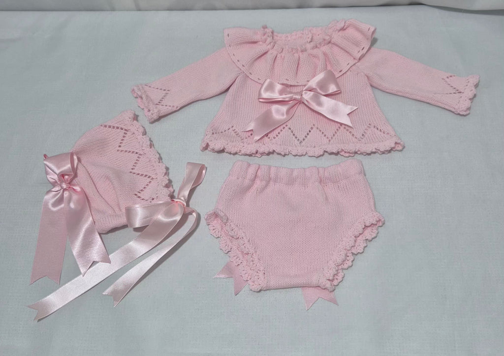 Jesusito lana, capota y braguita a juego