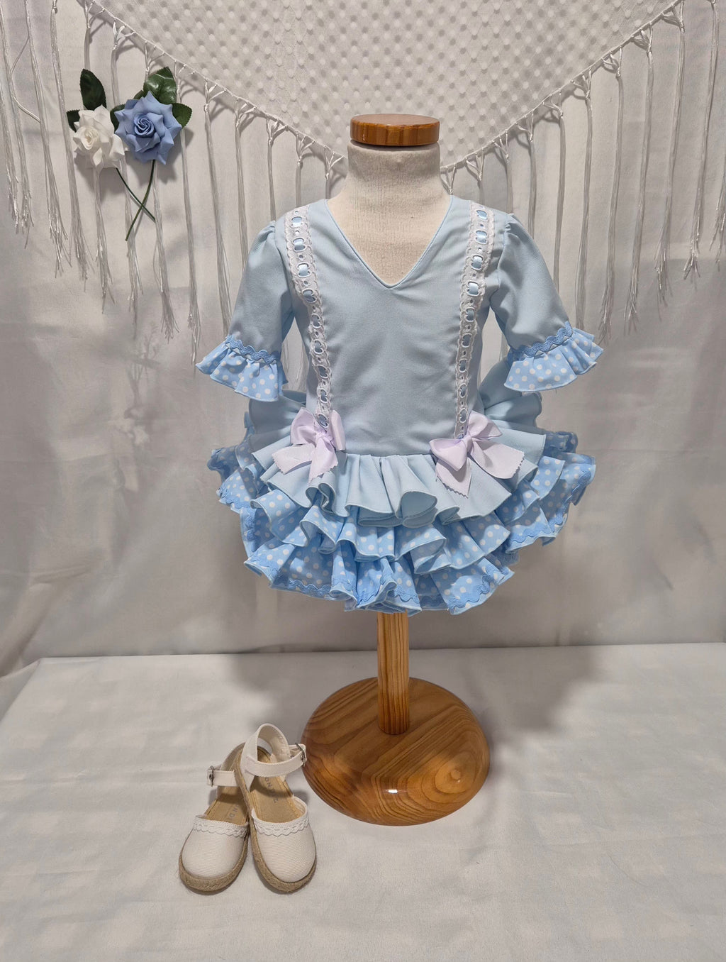 VESTIDO FLAMENCA PIQUÉ MANGAS AL CODO