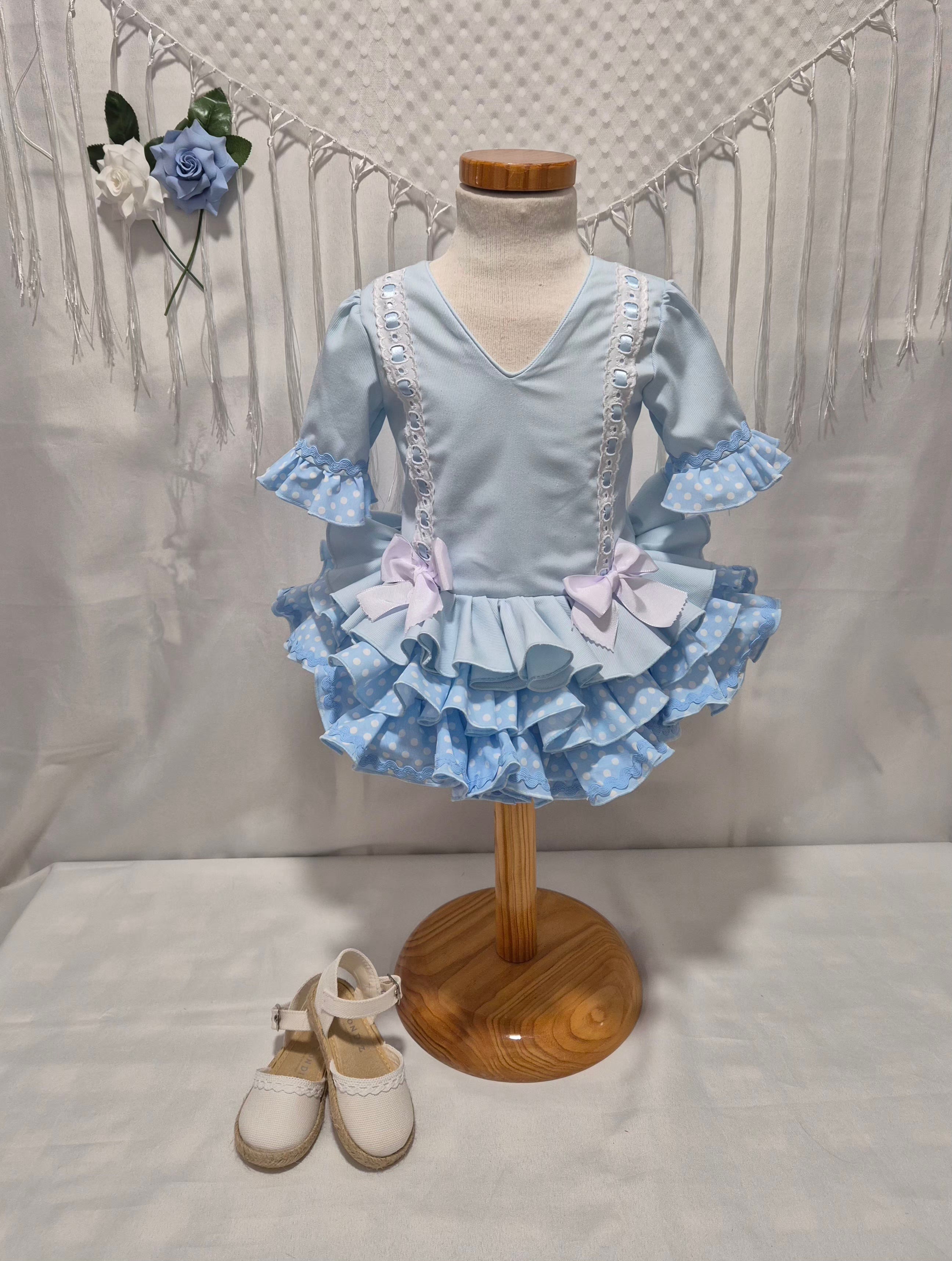 VESTIDO FLAMENCA PIQUÉ MANGAS AL CODO