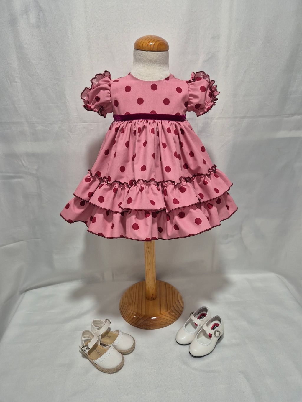 BATA FLAMENCA BEBÉ CORTA LUNARES