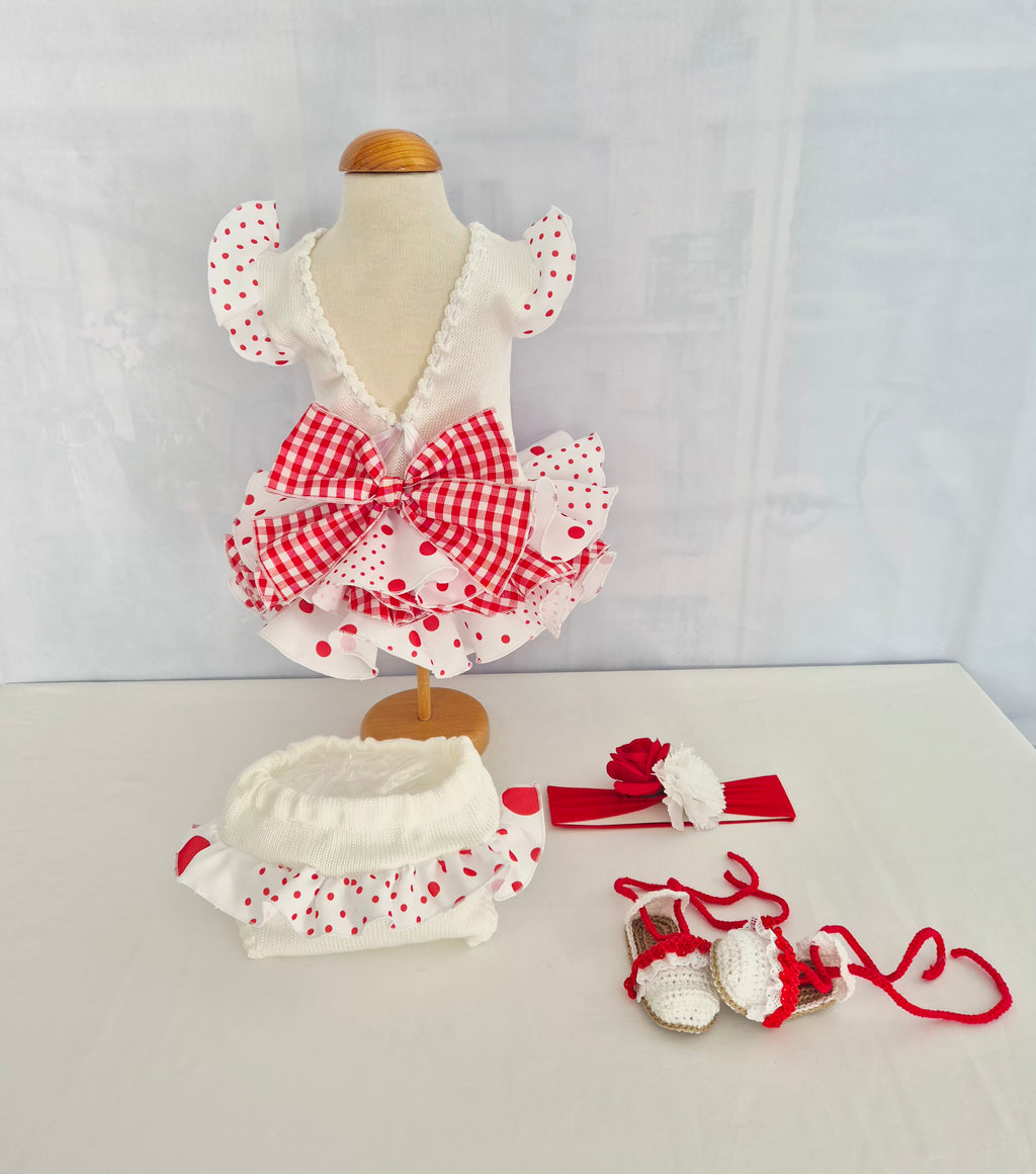 VESTIDO FLAMENCA HILO BLANCO 3 VOLANTES