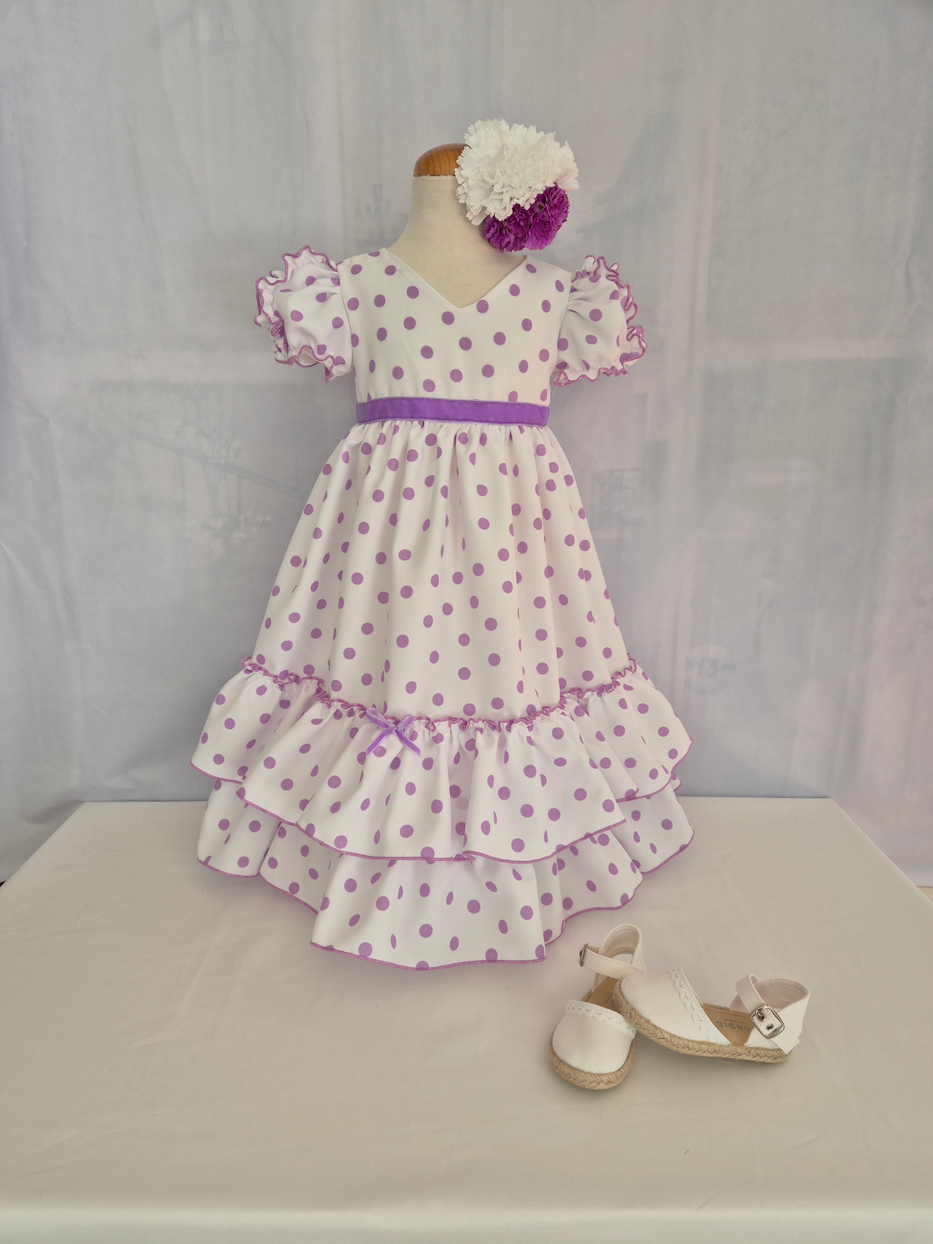 BATA FLAMENCA LARGA DOS VOLANTE