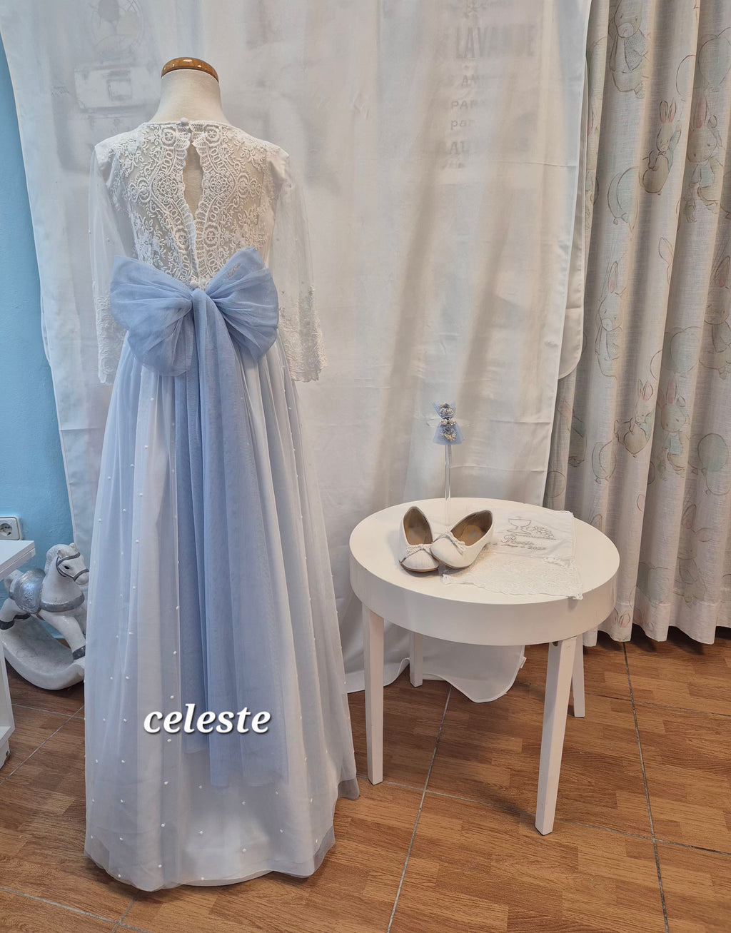 VESTIDO COMUNIÓN CELESTE OUTLET