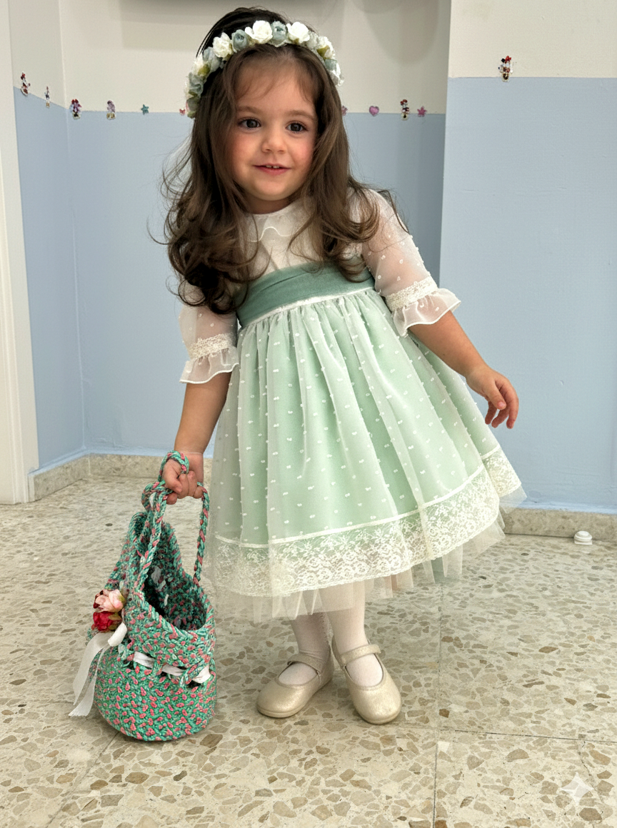 Vestido Ceremonia Abril media manga