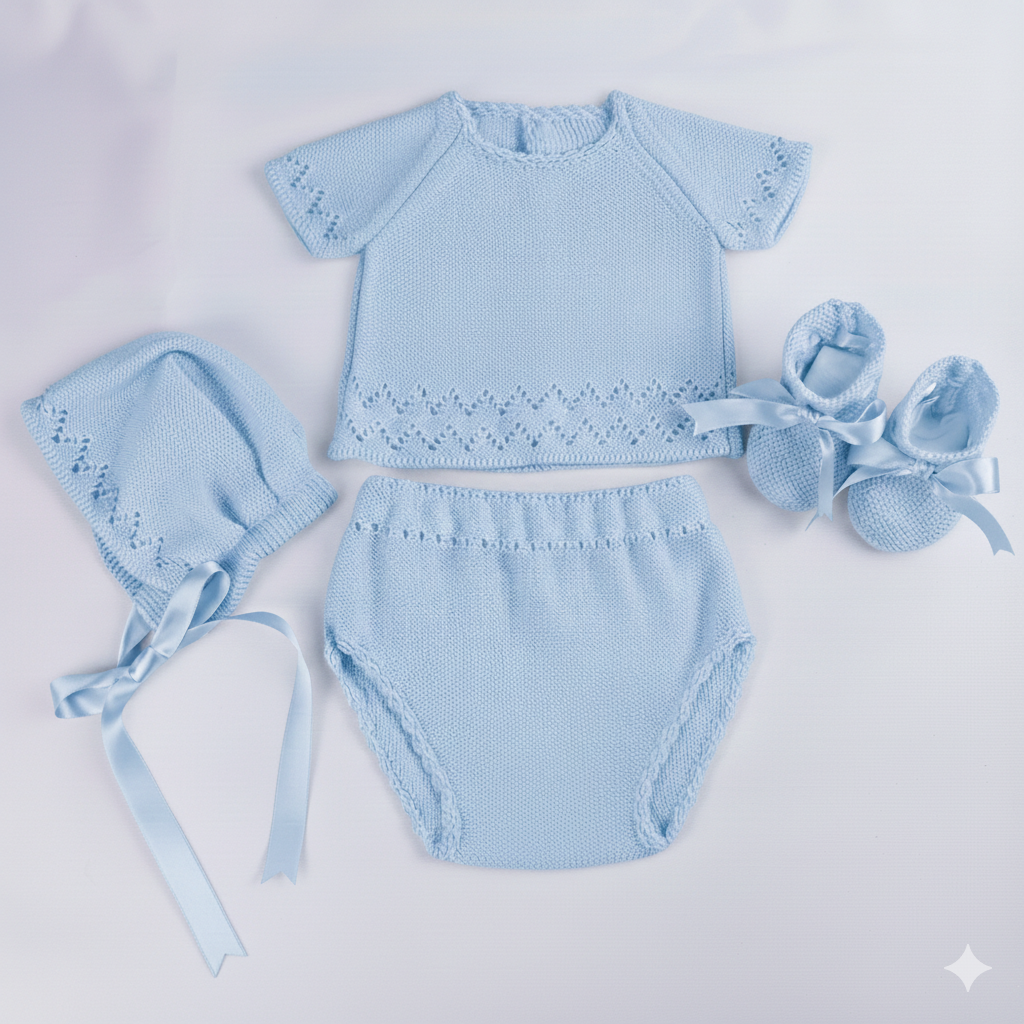 PELELE DOS PIEZAS MAS CAPOTA ESPIGAS HILO