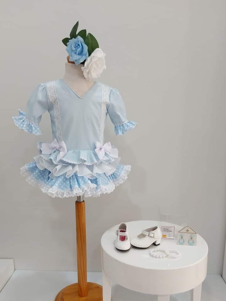 VESTIDO FLAMENCA PIQUÉ MANGAS AL CODO