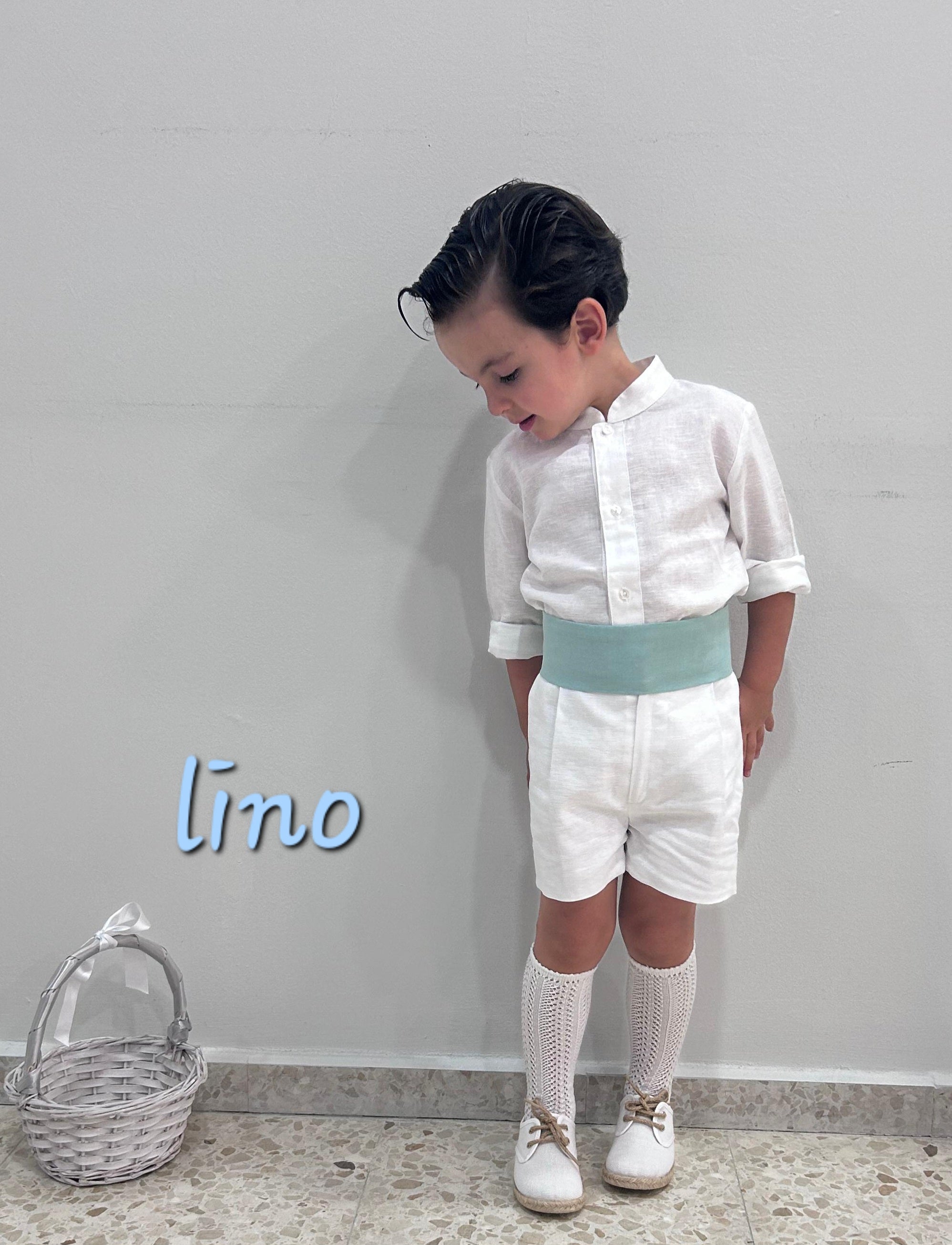 CONJUNTO LINO CAMISA BLANCA M- LARGA Y PANTALÓN CREMALLERA
