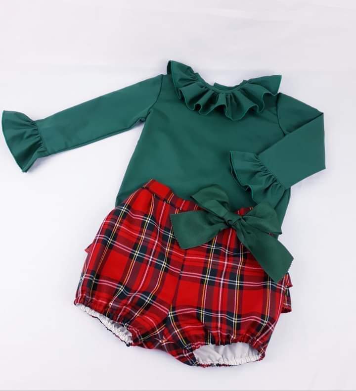 Conjunto niña escoses navidad