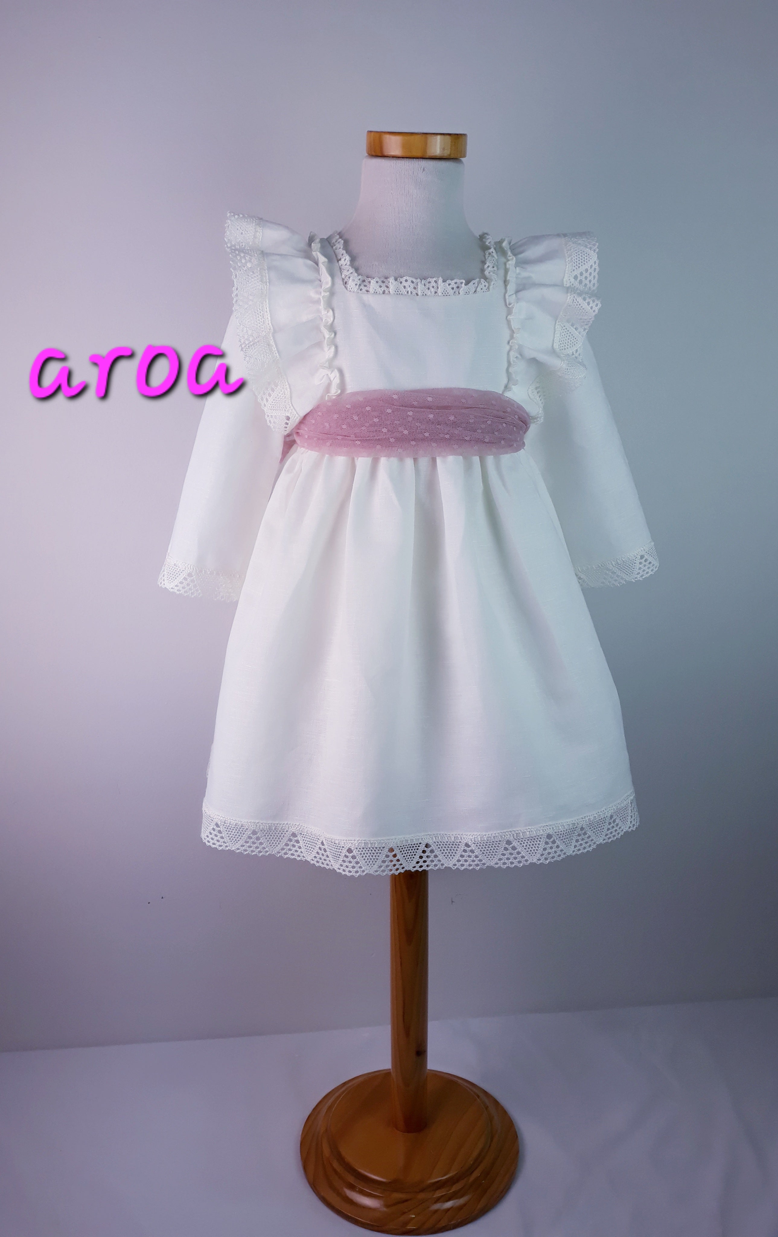 Vestido Aroa con mangas ceremonia