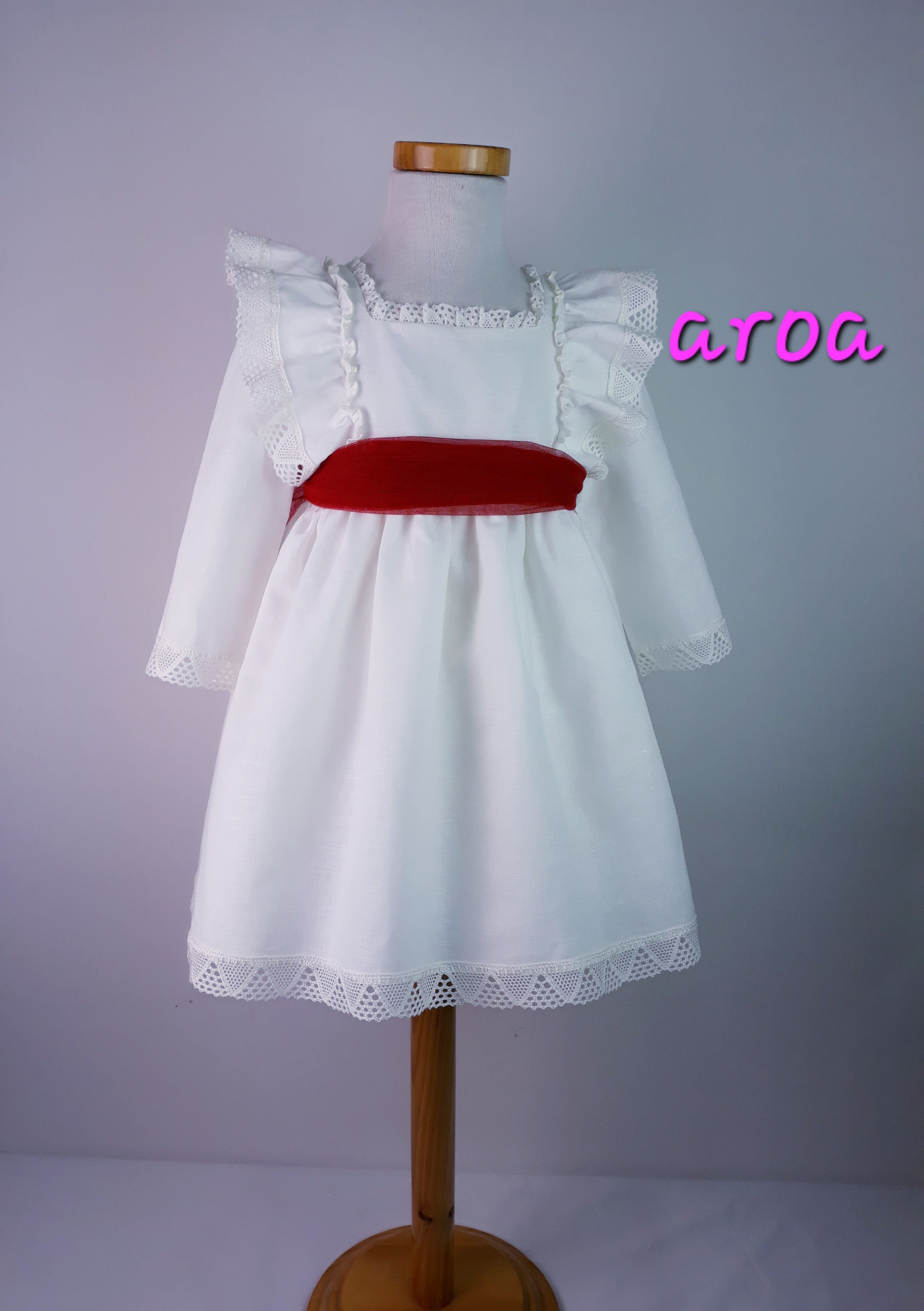 Vestido Aroa con mangas ceremonia