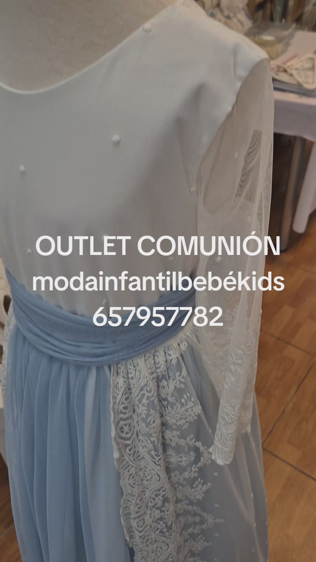 VESTIDO COMUNIÓN CELESTE OUTLET